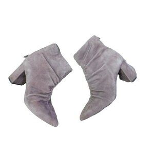 Nordstrom 1. STate Size 6 Suede Ruched Pointy Toe Heeled Ankle Boots